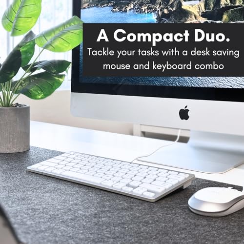 Macally USB Wired Keyboard and Mouse Combo for Mac and PC - Save Space with a Compact Small Apple Keyboard and Mouse for MacBook Pro/Air, iMac Mini/Pro - Image 2