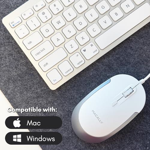 Macally USB Wired Keyboard and Mouse Combo for Mac and PC - Save Space with a Compact Small Apple Keyboard and Mouse for MacBook Pro/Air, iMac Mini/Pro - Image 4