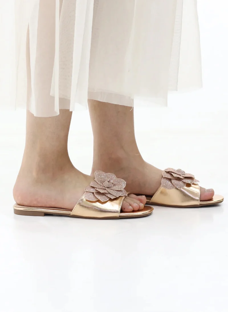 Lamaraparis  GLACE FLORAL EMBELLISHED SLIP-ON FLAT SANDALS for Women | Best Price UAE