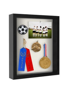 Americanflat 11X14 Shadow Box Frame In Black With Soft Linen Back Composite Wood With Polished Glass For Wall And Tabletop  - Image 2