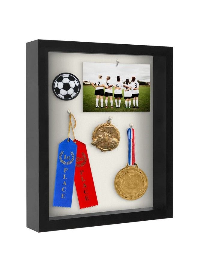 Americanflat - 11X14 Shadow Box Frame In Black With Soft Linen Back Composite Wood With Polished Glass For Wall And Tabletop - Image 1
