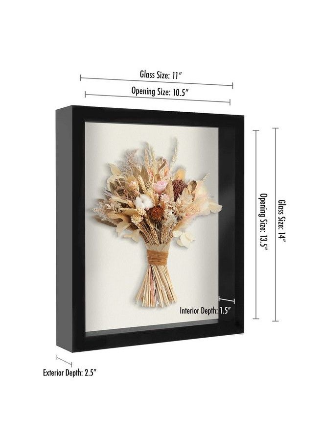 Americanflat - 11X14 Shadow Box Frame In Black With Soft Linen Back Composite Wood With Polished Glass For Wall And Tabletop - Image 1