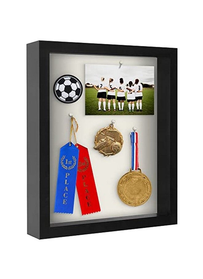 Americanflat - 11X14 Shadow Box Frame In Black With Soft Linen Back Composite Wood With Polished Glass For Wall And Tabletop - Image 1