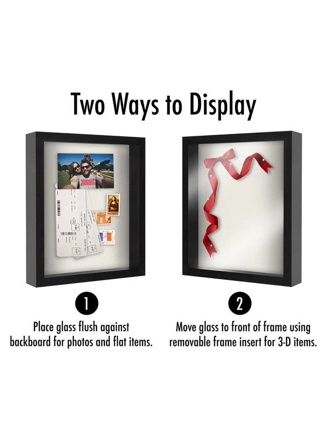 Americanflat - 11X14 Shadow Box Frame In Black With Soft Linen Back Composite Wood With Polished Glass For Wall And Tabletop - Image 1