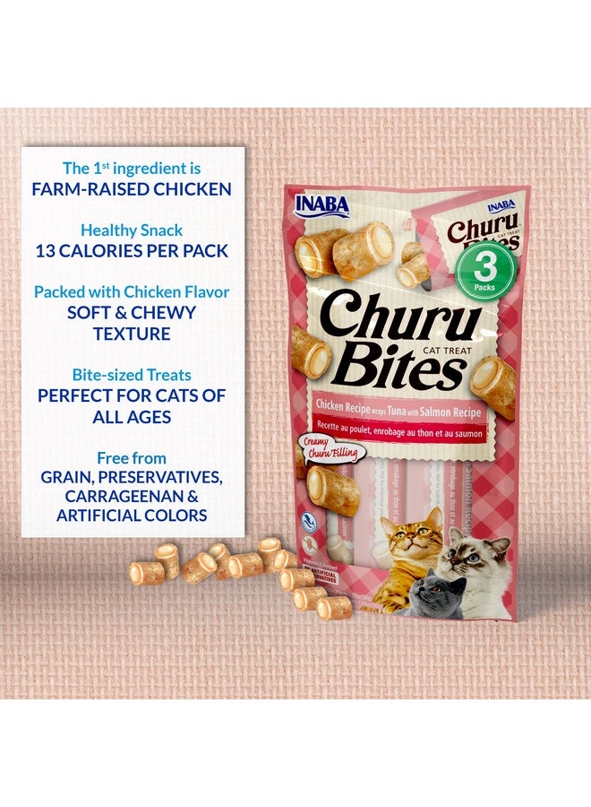 INABA INABA Churu Bites for Cats, Soft Baked Chicken Churu Filled Cat Treats with Green Tea Extract, 0.35 Ounces Each Tube, 3 Tubes Total, Tuna with Scallop Recipe  - Image 5