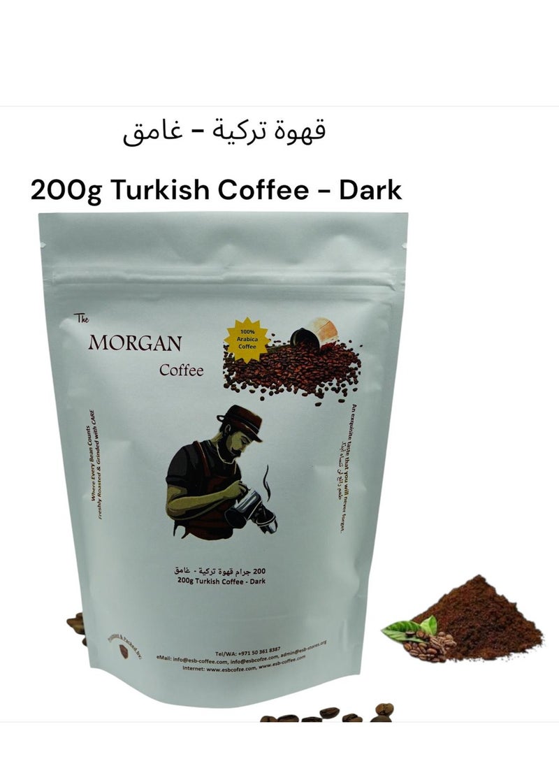 esb coffee - The Morgan Coffee Turkish Coffee With Cardamom (Ground) - 200g DARK - Image 1