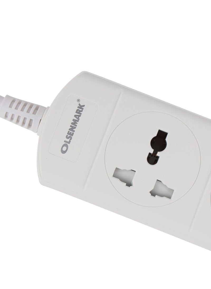 Olsenmark - Olsenmark 3 Way Universal Power Extension Socket With 2 USB 2.1A, 3M Cable 13A - Image 1