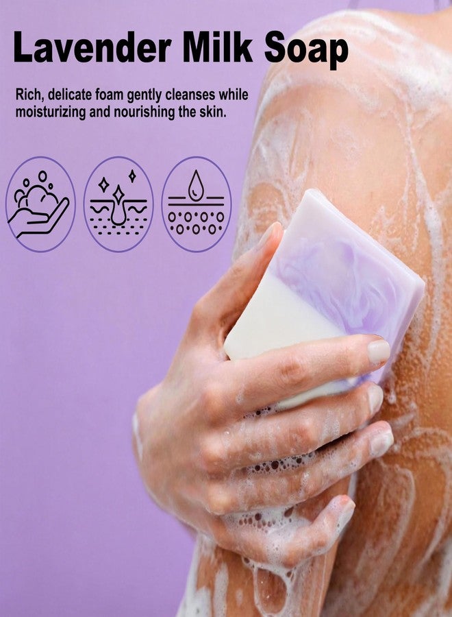 YURHERSU Lavender Milk Cleansing Bar Soap for Moisturized Skin Gentle Cleanser, Face & Hair & Body Soap Bar with Shea Butter & Lavender Oil and Goat Milk, Gentle Care for Dry Sensitive Skin, 3.52 oz - Image 3