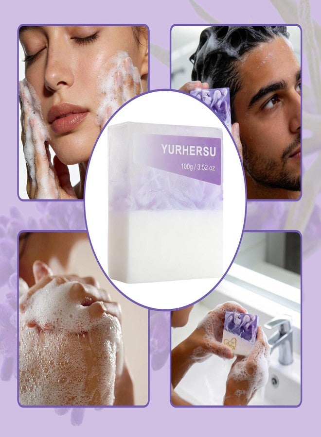 YURHERSU Lavender Milk Cleansing Bar Soap for Moisturized Skin Gentle Cleanser, Face & Hair & Body Soap Bar with Shea Butter & Lavender Oil and Goat Milk, Gentle Care for Dry Sensitive Skin, 3.52 oz - Image 4