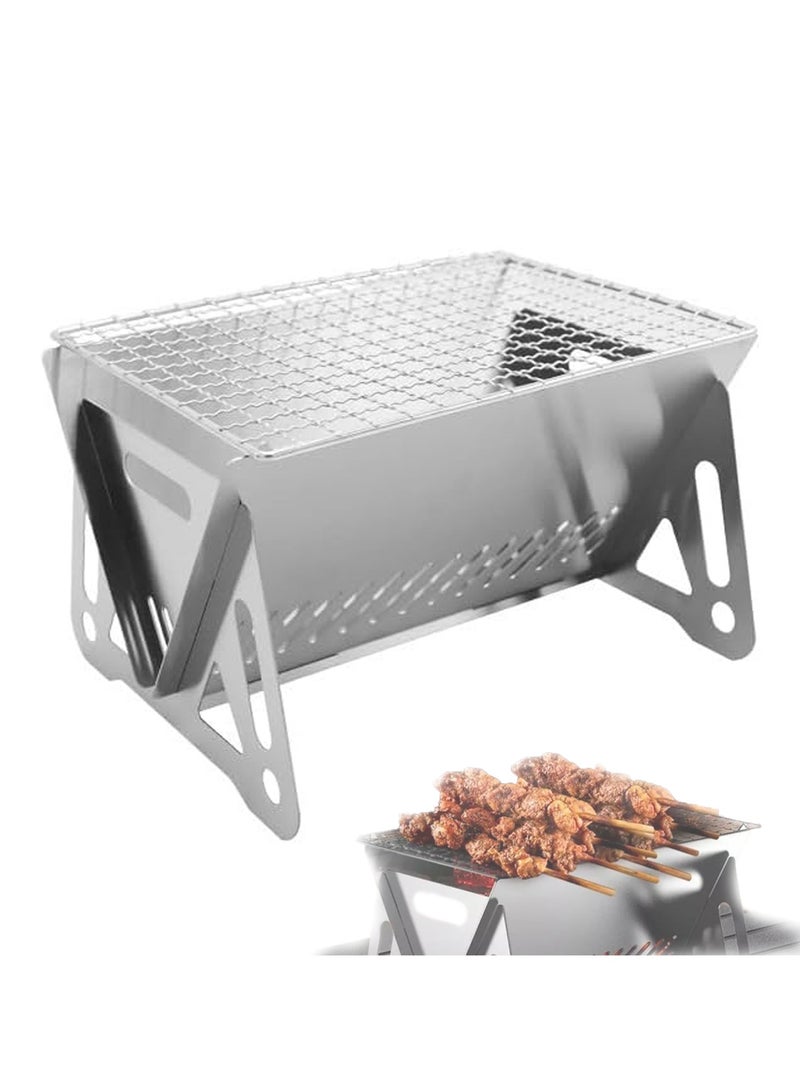 CMGTYYD Lightweight Folding Charcoal Grill - Portable Small BBQ for Outdoor Camping, Beach, Tailgating - Compact Grill Easy Clean - Image 1