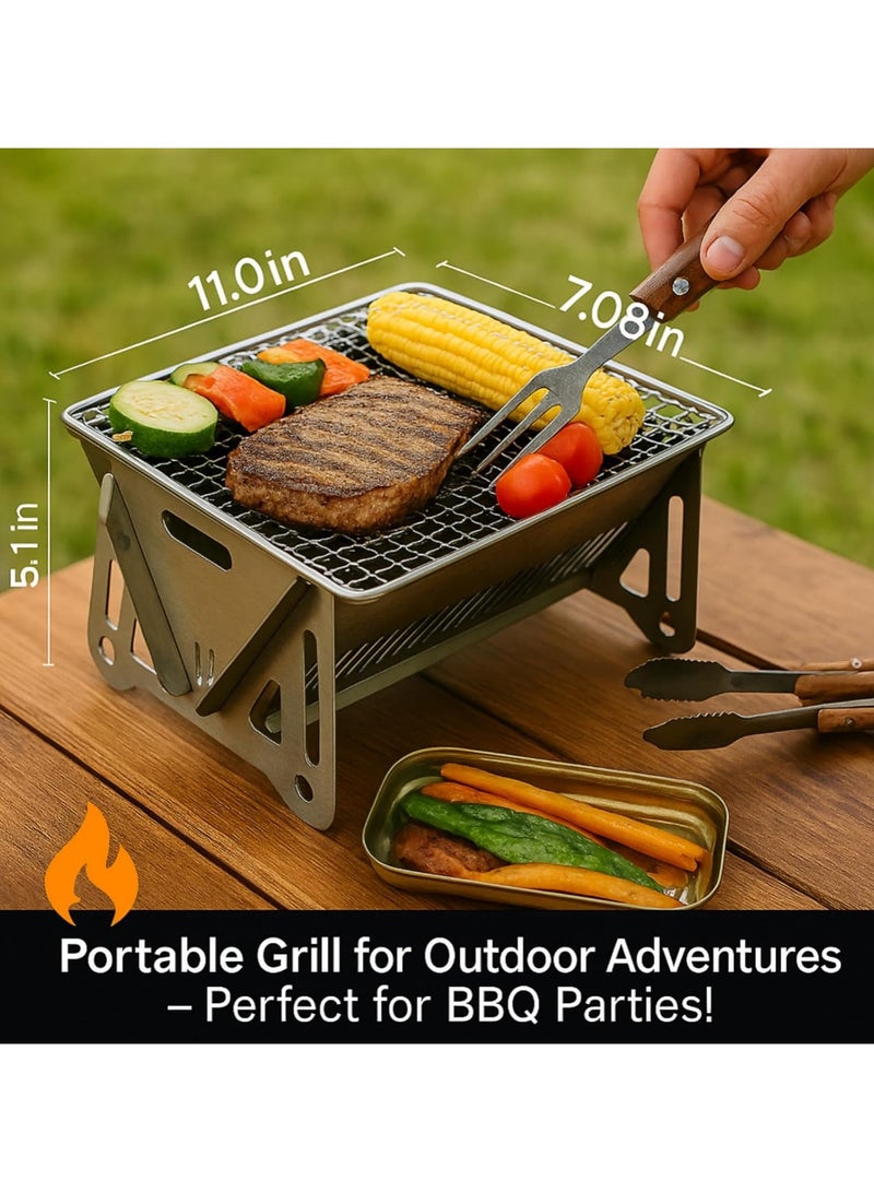 CMGTYYD Lightweight Folding Charcoal Grill - Portable Small BBQ for Outdoor Camping, Beach, Tailgating - Compact Grill Easy Clean - Image 4
