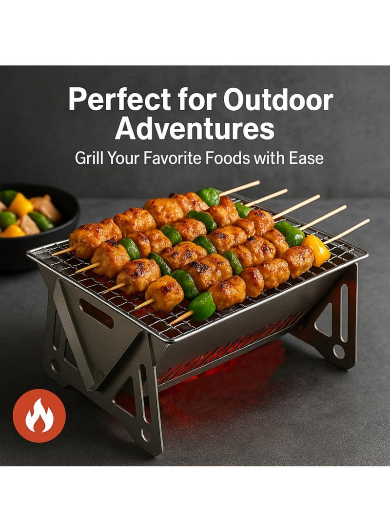 CMGTYYD Lightweight Folding Charcoal Grill - Portable Small BBQ for Outdoor Camping, Beach, Tailgating - Compact Grill Easy Clean - Image 5