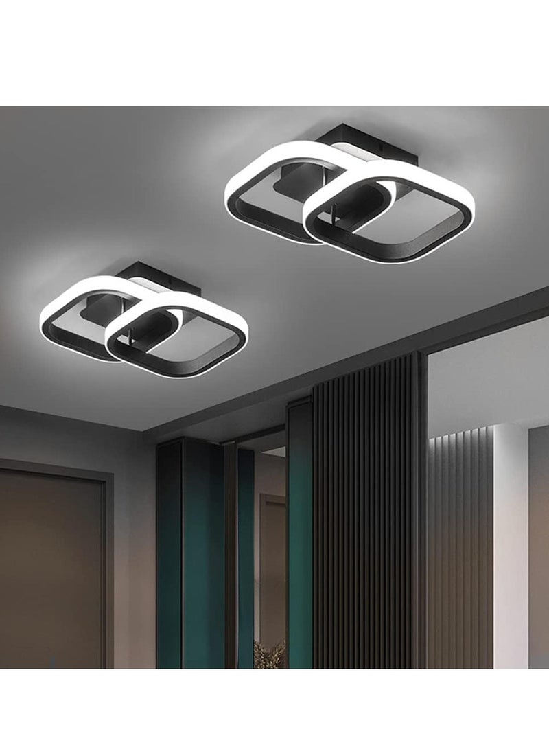 Haikomin Modern Led Ceiling Light, 2 Lights (Black) Ceiling Lights Fixture, Cool/Warm/Daylight 3 Colors Temperature Switchable Flush Mount for Hallway Entry Corridor Livingroom - Image 3
