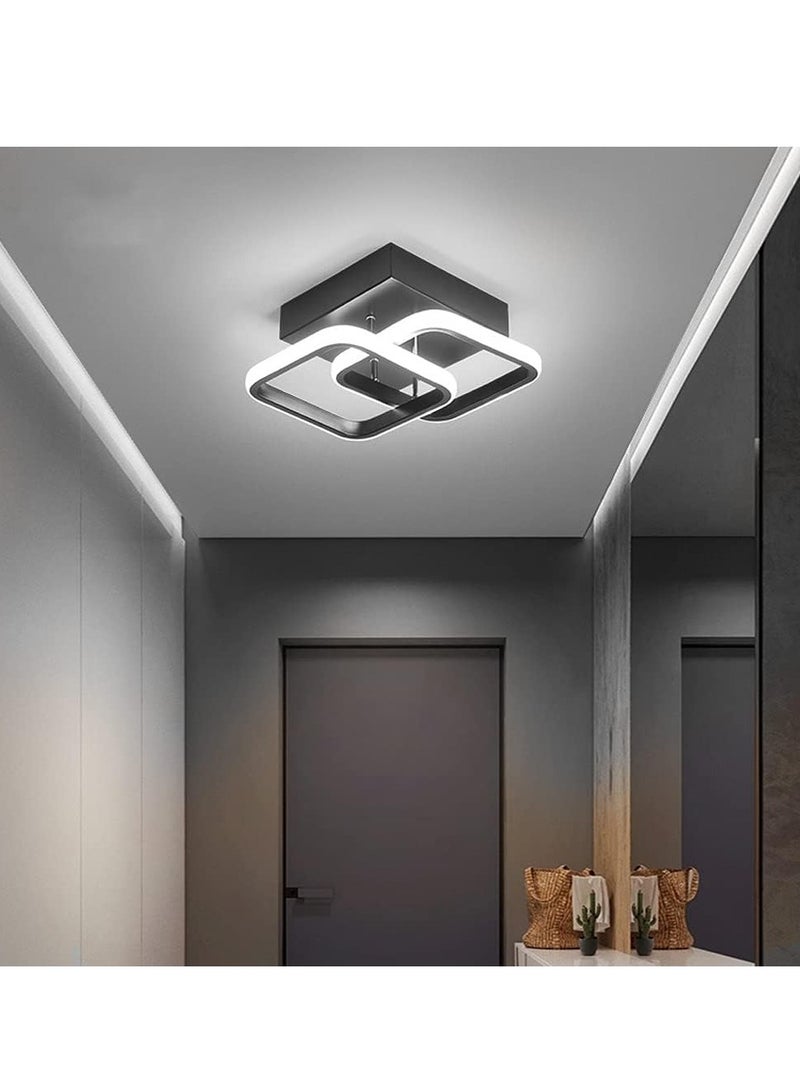 Haikomin Modern Led Ceiling Light, 2 Lights (Black) Ceiling Lights Fixture, Cool/Warm/Daylight 3 Colors Temperature Switchable Flush Mount for Hallway Entry Corridor Livingroom - Image 2