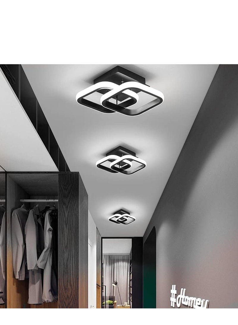 Haikomin Modern Led Ceiling Light, 2 Lights (Black) Ceiling Lights Fixture, Cool/Warm/Daylight 3 Colors Temperature Switchable Flush Mount for Hallway Entry Corridor Livingroom - Image 4
