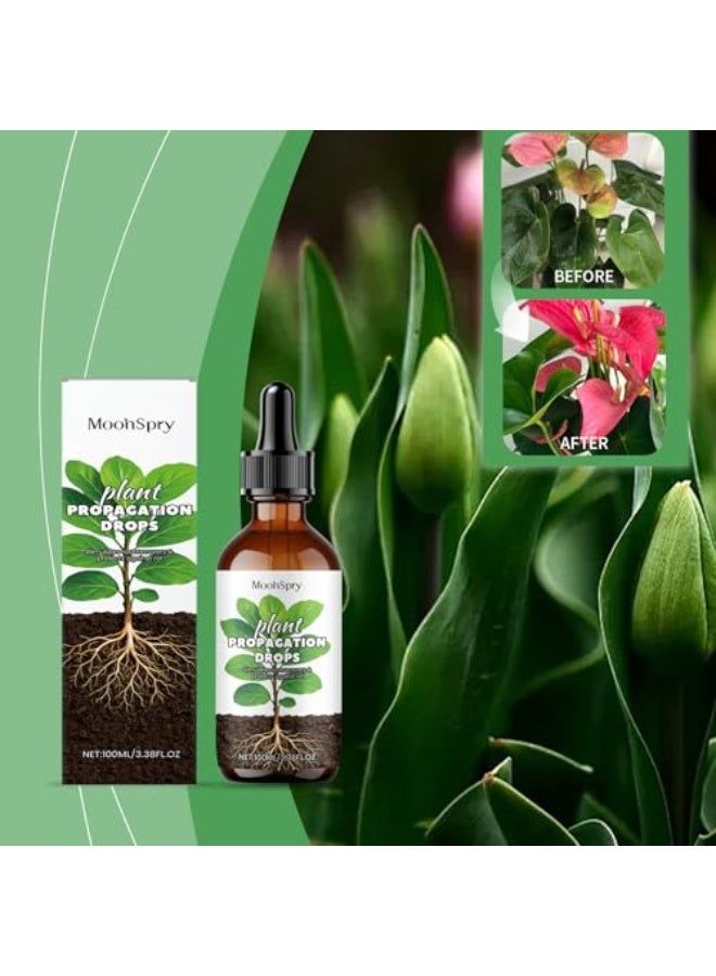 MOONSPRY Plant Propagation Drops, Hydroponic Liquid Plant Food, Nutrient Solution for Aerogarden  Indoor Hydroponics, Liquid Fertilizer for Herbs, Vegetables  Plant Growth (100ml) - Image 4