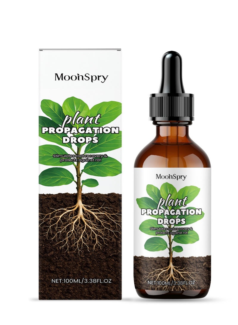 MOONSPRY Plant Propagation Drops, Hydroponic Liquid Plant Food, Nutrient Solution for Aerogarden  Indoor Hydroponics, Liquid Fertilizer for Herbs, Vegetables  Plant Growth (100ml) - Image 1