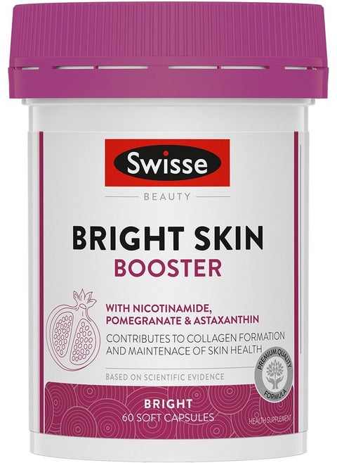 Bright Skin Booster With Nicotinamide, Pomegranate And Astaxanthin Contributes To Collagen Formation And Maintenace Of Skin Health - Bright 60 Soft Capsules