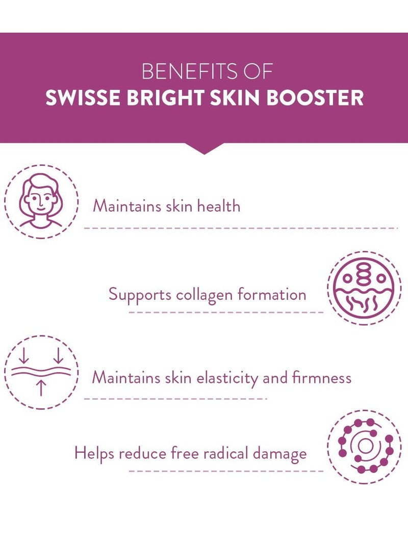 Swisse - Bright Skin Booster With Nicotinamide, Pomegranate And Astaxanthin Contributes To Collagen Formation And Maintenace Of Skin Health - Bright 60 Soft Capsules - Image 1