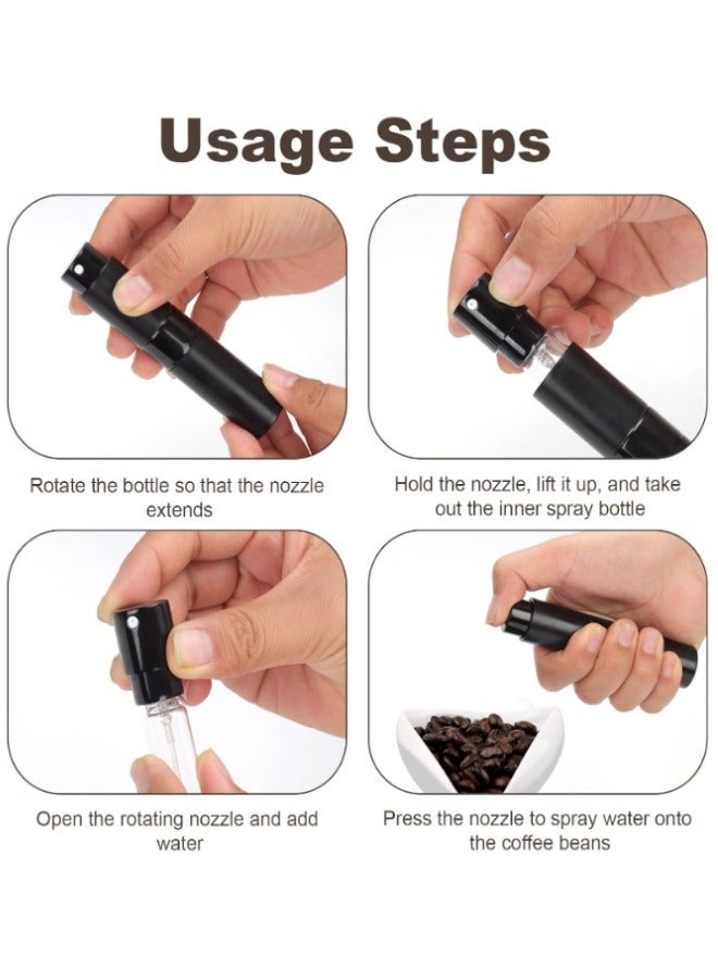 3PCS Coffee Bean Weighing Tray, Coffee Bean Spray 10ML, Coffee Spoon, Ceramic Dosing Vessel, Coffee spoon clip 2 in, Convenient for Home, Black - Image 5