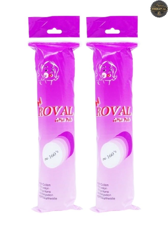 ROVAL 2 Pieces Cotton Pads 160 Pcs - Image 1