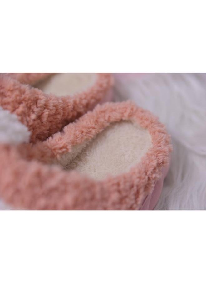 Generic - Winter Sapoh for Women, Women's Fluffy Fur Slipper, Short Slippers of Wool Velvet, Animal Face and Ears, Women's Indoor Sandals, Non-Slip Kochi Sole, Fluffy Shoes, Pink - Image 1