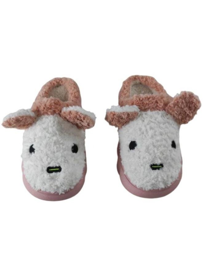Generic - Winter Sapoh for Women, Women's Fluffy Fur Slipper, Short Slippers of Wool Velvet, Animal Face and Ears, Women's Indoor Sandals, Non-Slip Kochi Sole, Fluffy Shoes, Pink - Image 1