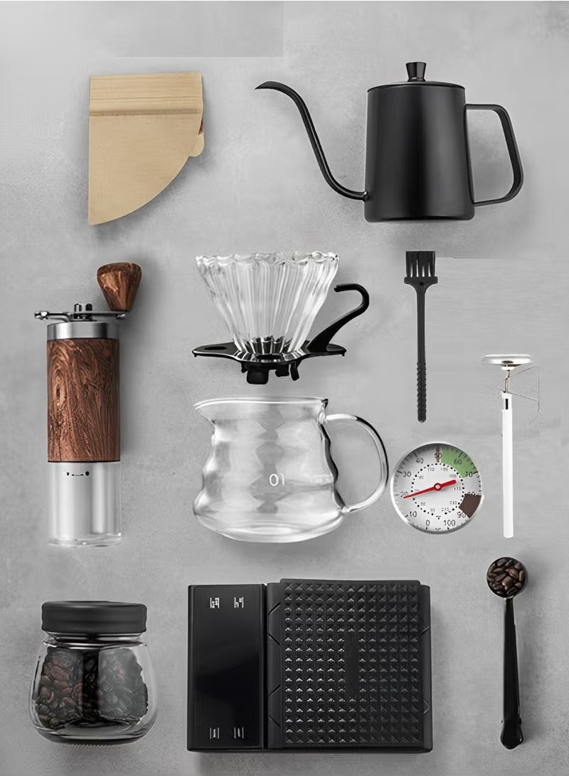 HOMESTAR 10 Pcs Coffee Tools V60 Sets Drip Coffee with Coffee Scale, Hand Brewing Coffee Maker Set  - Image 1