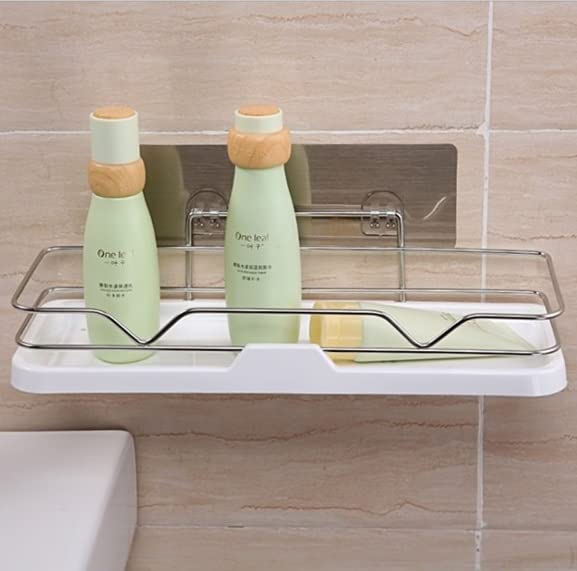 Tagve Magic Sticker Series Self Adhesive Wall Mounted Bathroom Storage Organizer Shelf Bathroom Racks and Shelves Without Drilling Set of 1 - Image 2