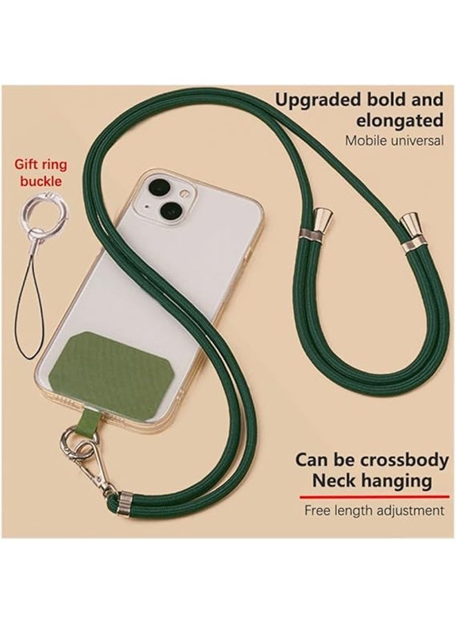 HY Universal Cell Phone Lanyard, Crossbody Lanyard Adjustable Detachable Nylon Neck Strap, Compatible with All Mobile Phone, with Keychain and Patch (Grey) - Image 2