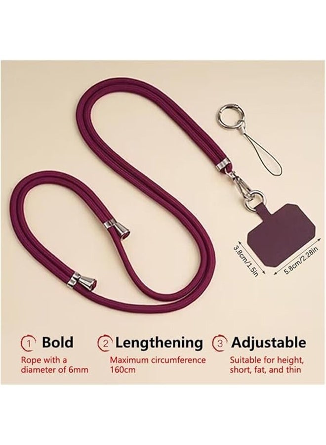 HY Universal Cell Phone Lanyard, Crossbody Lanyard Adjustable Detachable Nylon Neck Strap, Compatible with All Mobile Phone, with Keychain and Patch (Grey) - Image 3