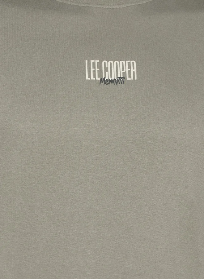 لي كوبر Lee Cooper Men Regular Fit Crew Neck Short Sleeve Logo Print T-shirt