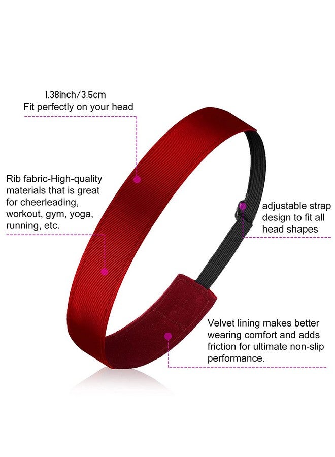 Sintege 8 Pcs Woman Elastic Headband Adjustable Non Slip Velvet Lined Headbands Solid Color Boho Headband For Women Sport Yoga Work Makeup Stylish Hairband (Classic Style) - Image 3
