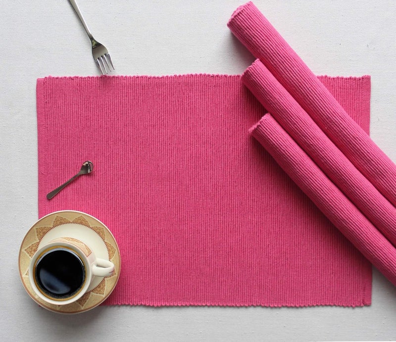 AIRWILL Airwill Cotton Dining Table Placemats Pink Pack of 4  - Image 1