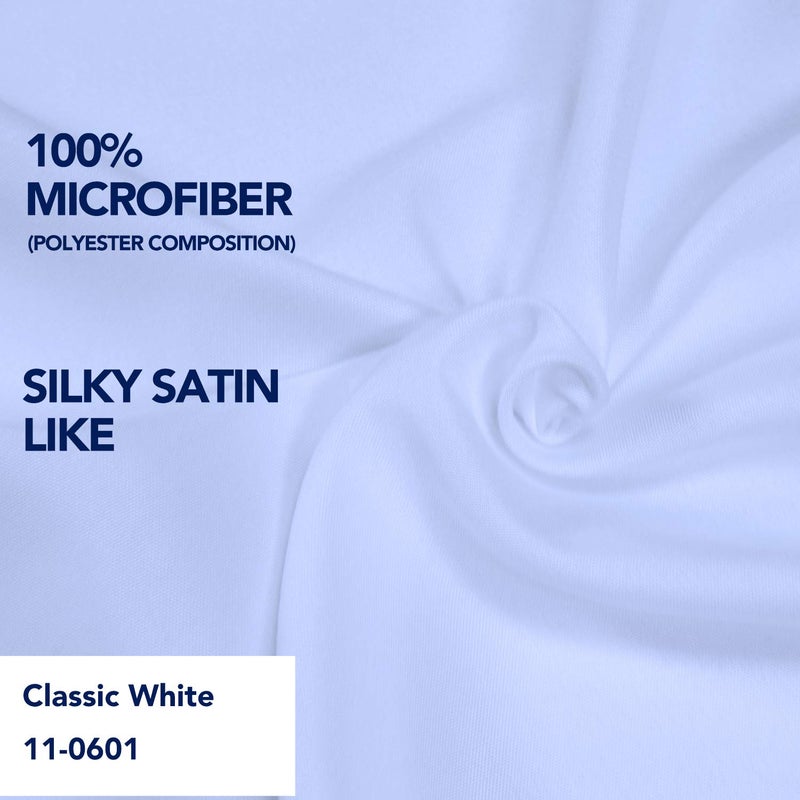 PureFit Wrap Around Ruffled Bed Skirt with Adjustable Elastic Belt - 18 Inch Drop Easy to Put On, Wrinkle Free Bedskirt Dust Ruffles, Frame Cover for Queen, King and C-King Size Beds, White - Image 5