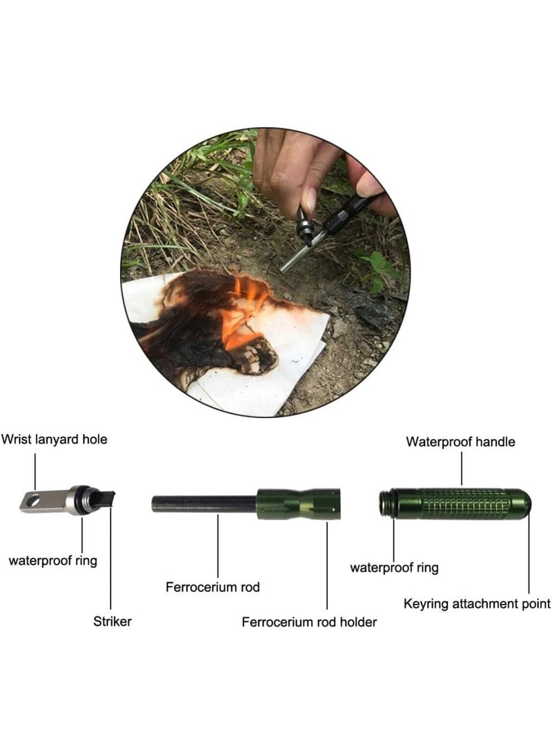 SOLARAE 3 Pcs Compact Fire Starter Sticks with Scraper Striker Fire Steel Strikes Survival Flint Fire Steel Spark Magnesium Rod for EDC, Emergency Survival Kits, Camping, Hiking, Bush-Craft - Image 2