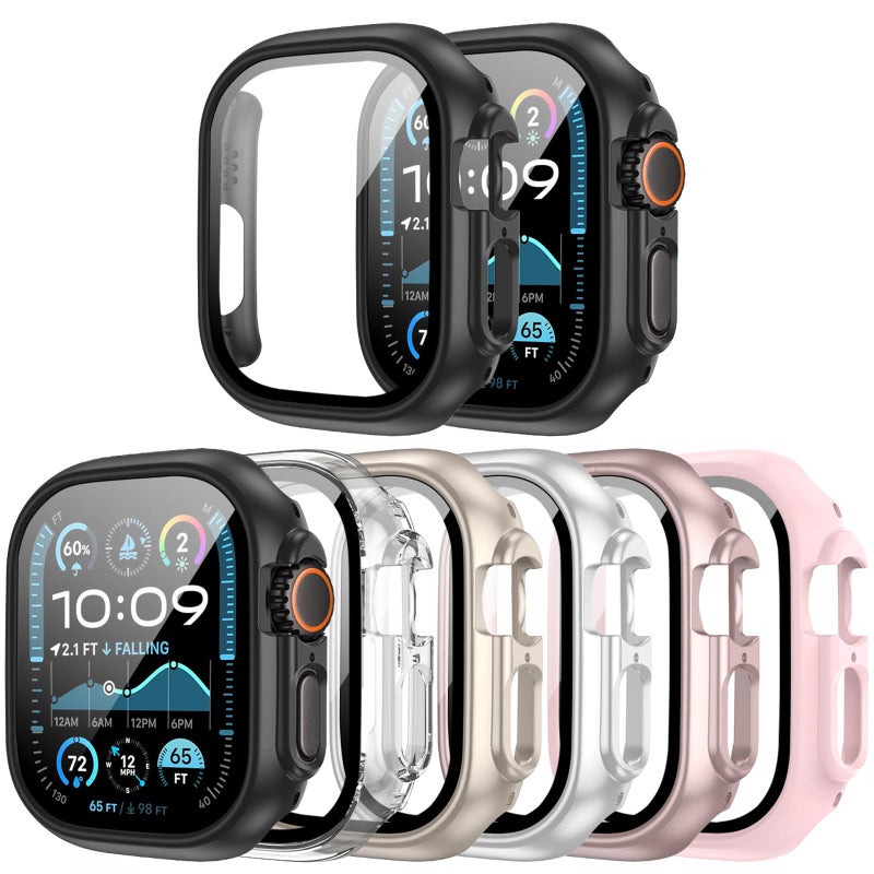 JERXUN Case for Apple Watch Ultra 3/2/1 Screen Protector With Tempered Glass Protective Film Hard PC Bumper Cover for iWatch Ultra & Ultra 3 49mm Accessories - Image 1