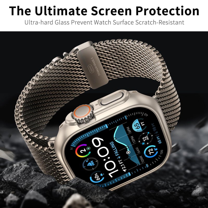 JERXUN Case for Apple Watch Ultra 3/2/1 Screen Protector With Tempered Glass Protective Film Hard PC Bumper Cover for iWatch Ultra & Ultra 3 49mm Accessories - Image 4