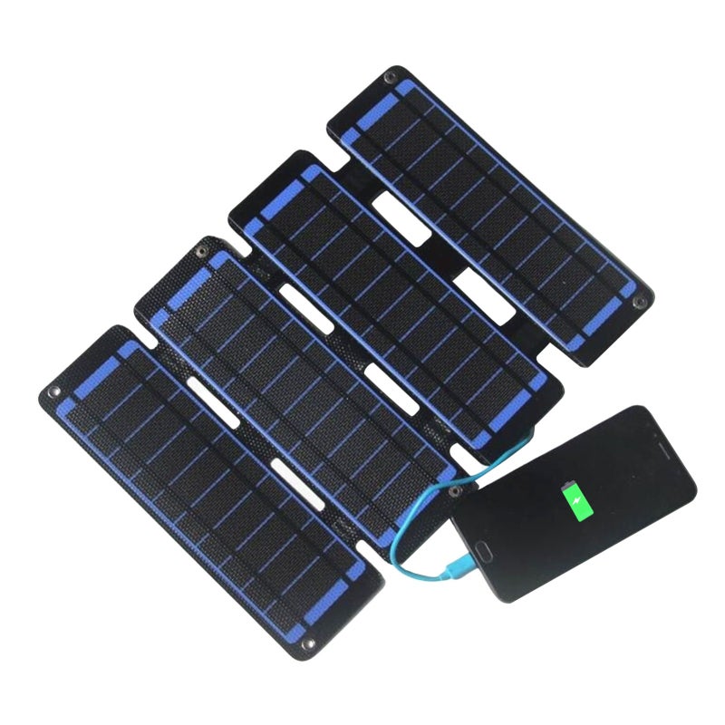 13W 5V Foldable Solar Panel Portable Solar Power Monocrystalline Silicone Solar Charger Mini High Efficiency Solar Module with Dual USB Output - Image 2