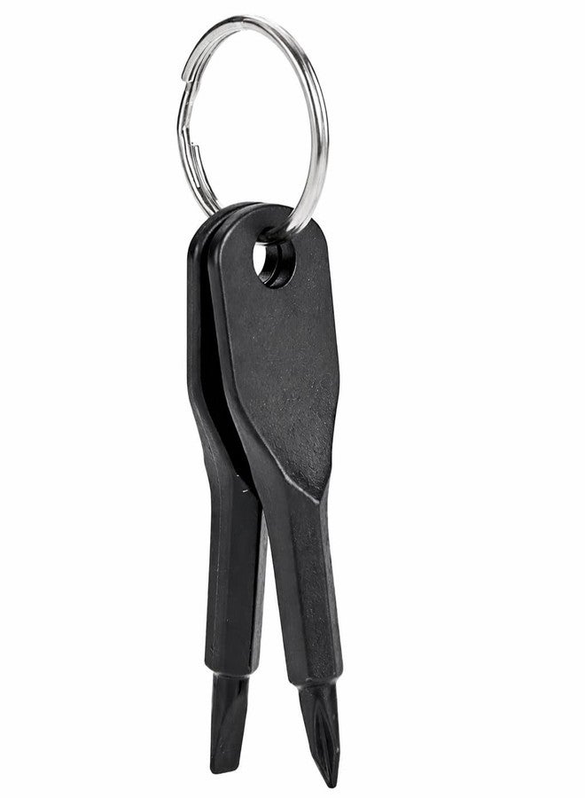 SHREESAMP Mini Screwdriver Keychain 2 Pcs Stainless Steel Small Pocket Repair Tool Multifunction EDC Tool for Tightening Screws Anytime Home Office Travel Emergency Use Key Ring Set - Image 1