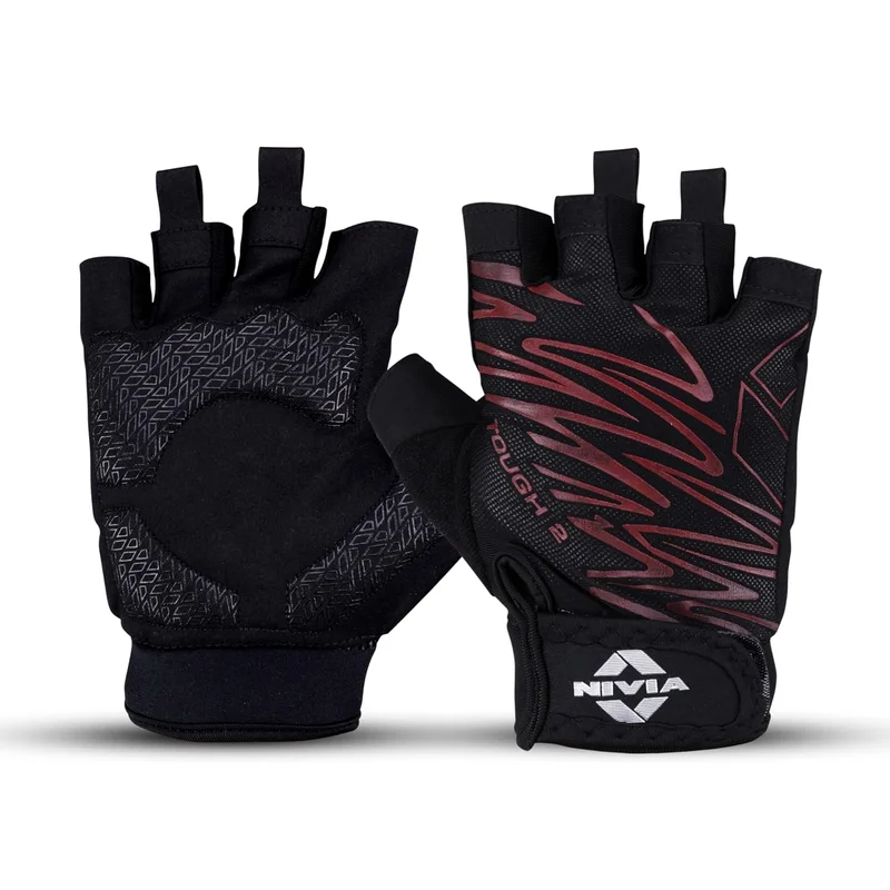 نيفيا Nivia Tough 2 Gym Gloves for Enhanced Grip and Comfort in Cycling and Strength Training