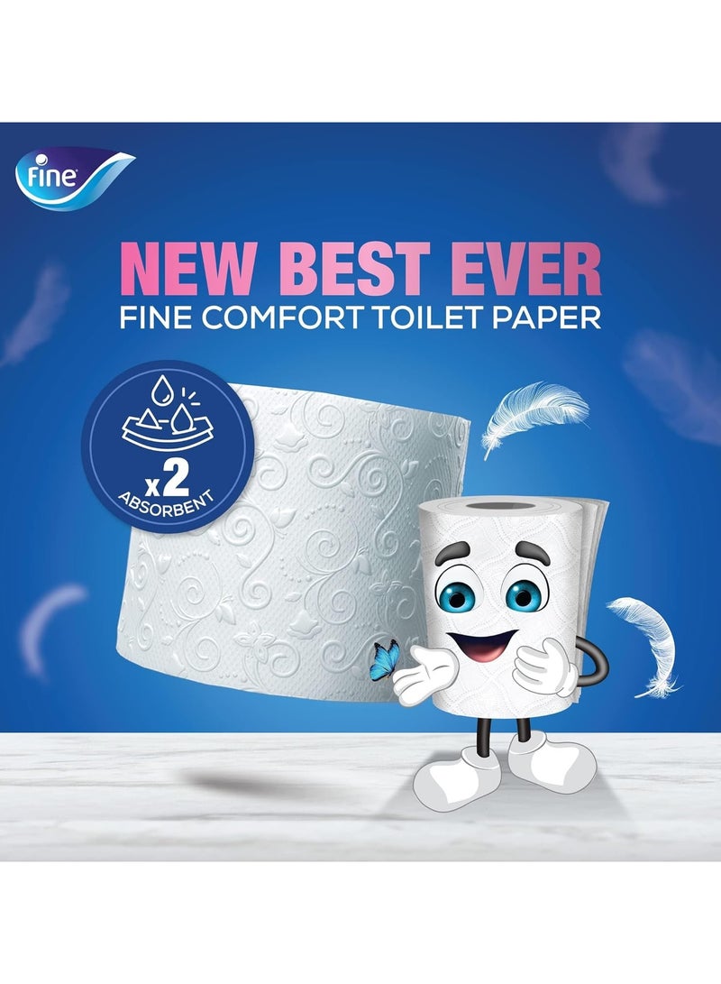 Fine Fine Comfort Toilet Paper 2 Ply, 12 Rolls x 180 Sheets, Absorbent Toilet Roll  - Image 3