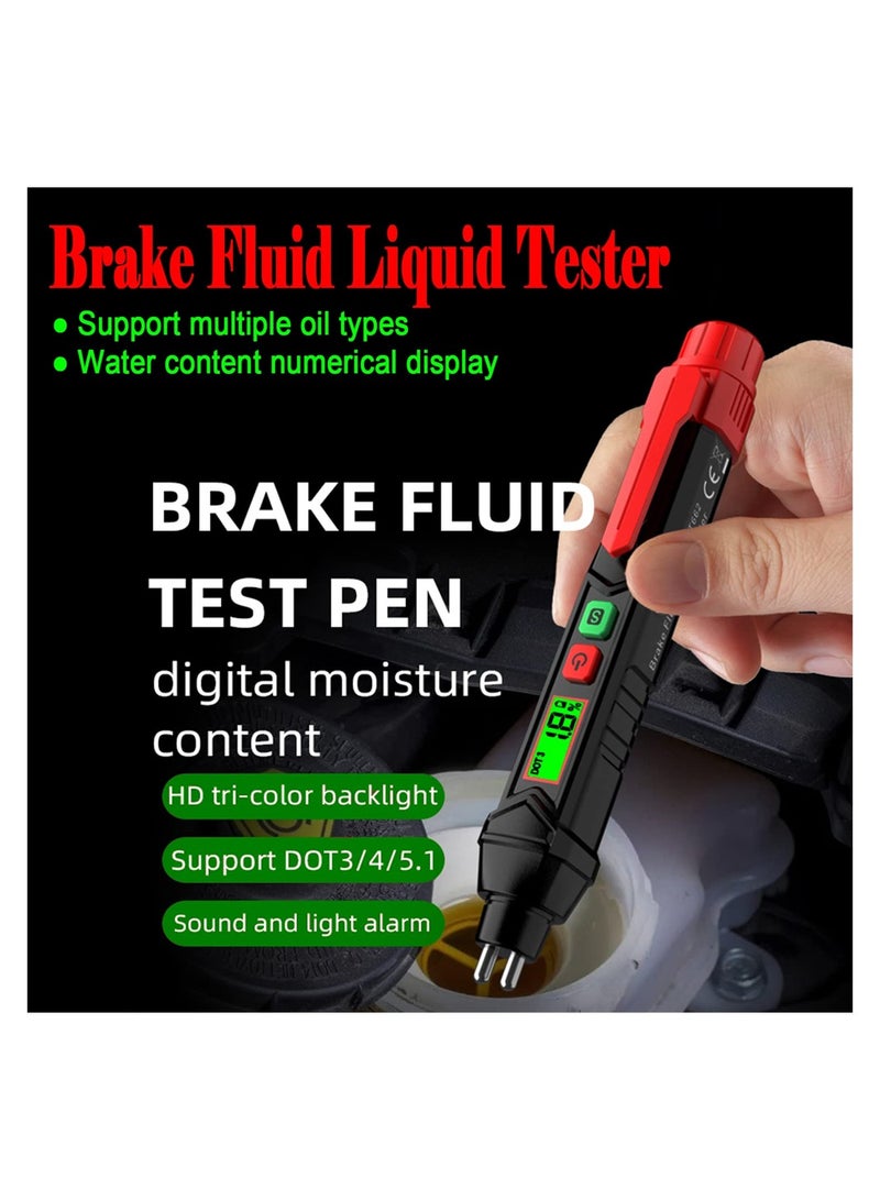 SYOSI Brake Fluid Tester Pen, Automotive Brake Fluid Content Detector, Vehicle Brake Diagnostic Testing Tool, Hydraulic Fluid Liquid Tester Pen Oil Moisture Tester Analyzer Meter for DOT3 DOT4 DOT5.1 - Image 2