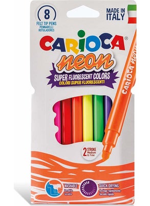 carioca Neon Washable Felt Pen 8 pcs 42785  - Image 1