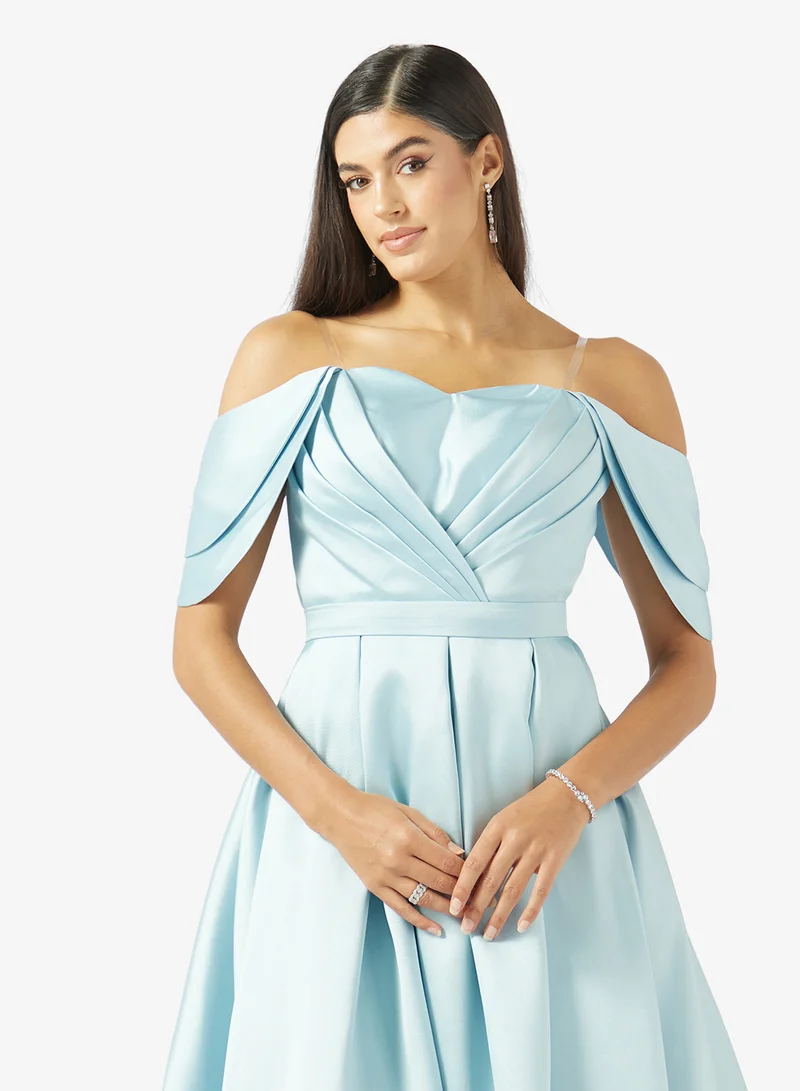 Akadia Fashion  SKIRTLESS PLEATED BUST TAFFETA DRESS for Women | Best Price UAE