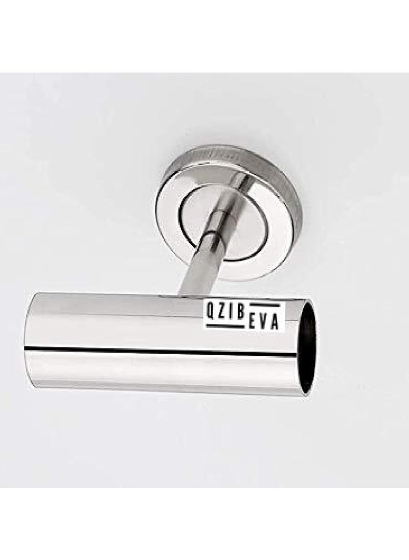 QZibeva - QZibeva Pack 1 Pcs Steel Curtain Rod Jointer Connector Bracket Support Silver for 1 Inch Rods Ceiling Wall Support Code CST3 - Image 1