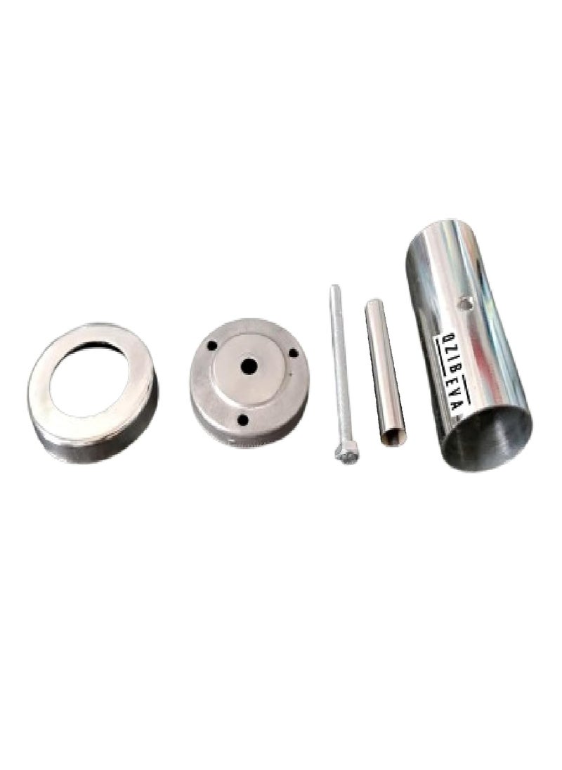 QZibeva - QZibeva Pack 1 Pcs Steel Curtain Rod Jointer Connector Bracket Support Silver for 1 Inch Rods Ceiling Wall Support Code CST3 - Image 1