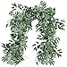 Supla Fake Greenery Garlands Artificial Silver Dollar Eucalyptus Garland in Grey Green and Willow Twigs Garland - Image 2