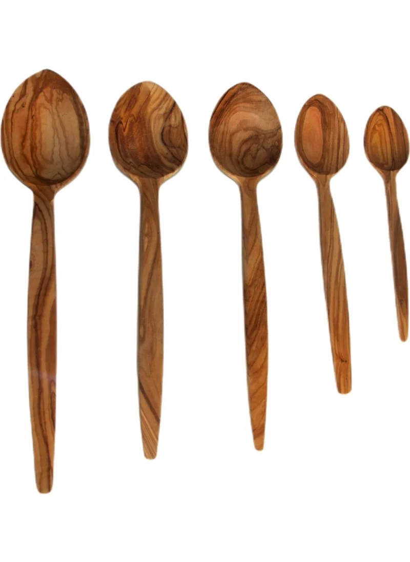 Troyan 1868 5 Size Natural Genuine Olive Wood Spoon