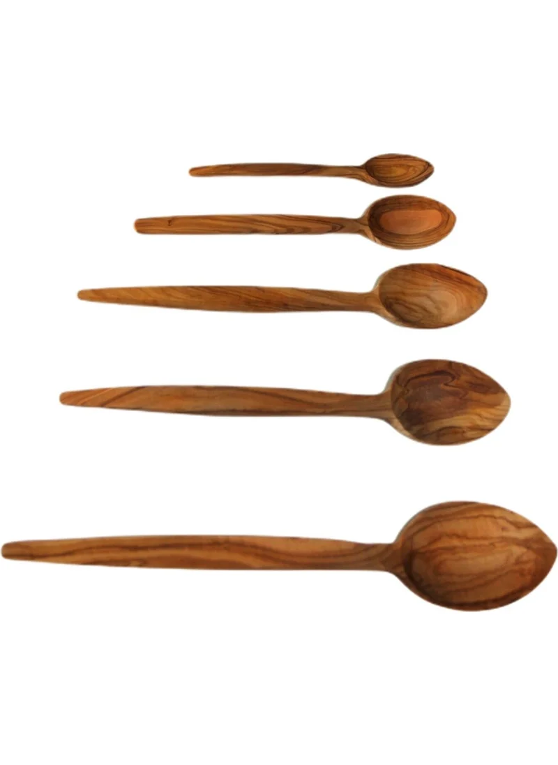 Troyan 1868 5 Size Natural Genuine Olive Wood Spoon